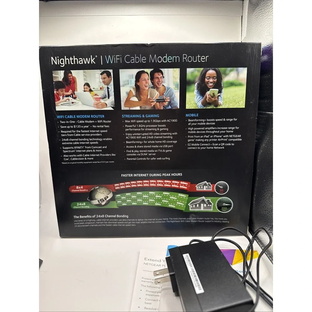 NETGEAR Nighthawk AC1900 WiFi DOCSIS 3.0 Cable Modem Router (C7000) - Picture 8 of 8